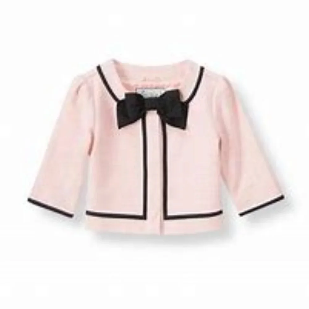 JANIE AND JACKIE Pink Parisian Bow Boucle Jacket